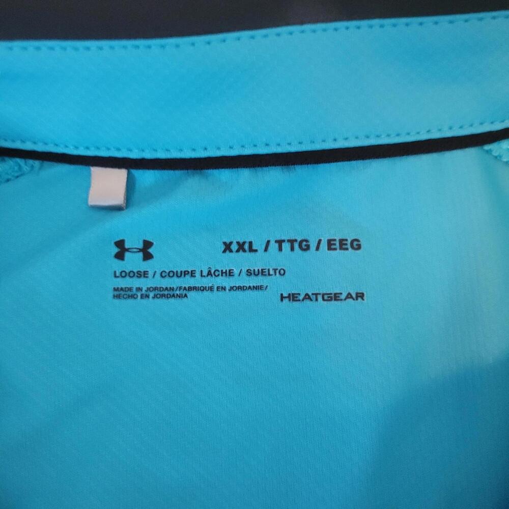 Under Armour Loose Fit Men's Teal Polo Shirt XXL (AT-03) - Picture 6 of 7